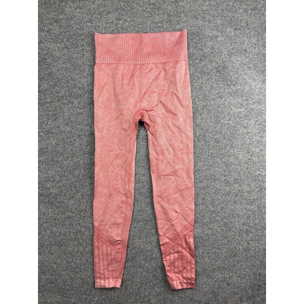Freely Leggings Womens Small Pink High Rise Seamless Ribbed Perforated Yoga